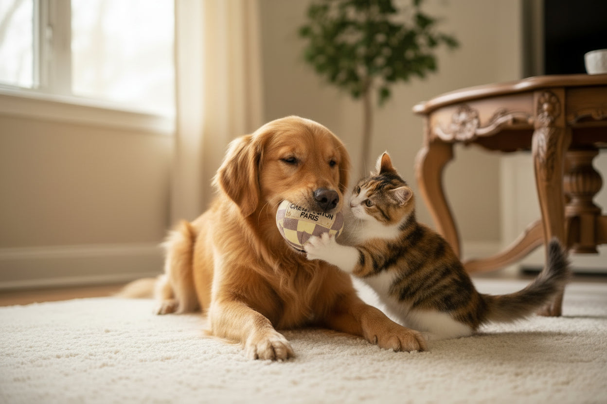 Chewy Vuitton plush ball